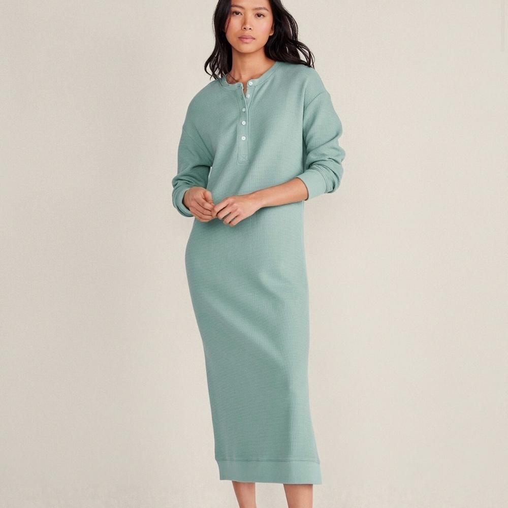 Haven‎ Well Within Mint Green Long Sleeve Midi Henley Dress NWOT
